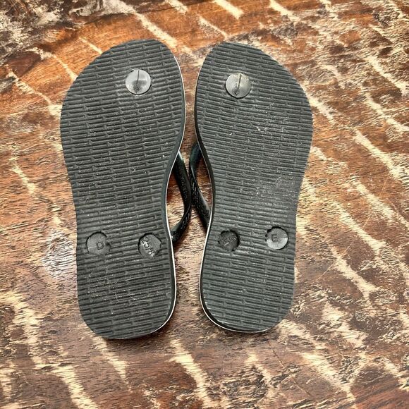 Havaianas Kids Flip Flops Floral Print Pink and Black Sandals Size 10 C / EUR 27 - Picture 4 of 4